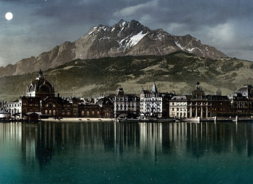 VINTAGE POSTCARDS 1890 Mount Pilatus or Tomlishorn (2,128 m - 6,982 ft) Switzerland.