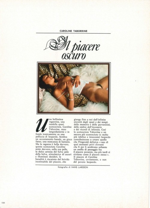 Caroline Taborrine for Playmen Italy, November 1976