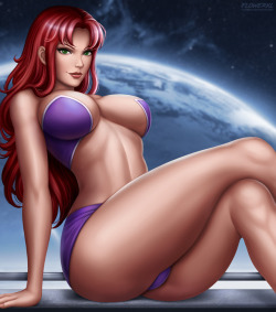 flowerxl1:  Starfire    NSFW version is available at my Patreon     Commissions are open!   