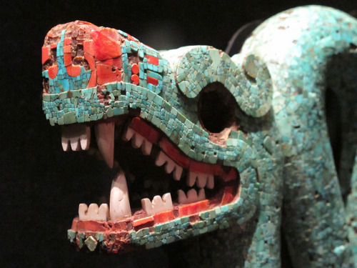 flying-steamboats:Aztec Double Headed Serpent Mosaic Sculpture