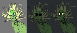 deadwooddross:  I CANT STOP DRAWING PERIDOT, PLEASE SEND FOR HELPAnyways just some…stuff.Reflective pupils, REALLY LARGE irises..Hair bristles…almost like porcupine quills.. She can wiggle her rib thingies.The spots under/inbetween are soft n warm,
