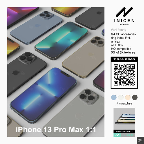 iPhone 13 Pro Max 1:1[INICEN] the sims 4You can read all details in cover photo.✔️Can be used with o