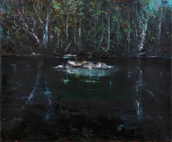 thunderstruck9:  Geoff Dyer (Australian, b. 1947), Waterhole, D'Entrecasteaux Channel. Synthetic polymer paint on linen, 150 x 180 cm. 