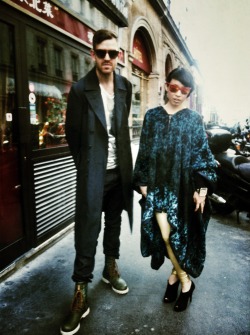 suite808:   Yukimi Nagano &amp; Fredrik Wallin of swedish band Little Dragon - Paris Fashion SS2013 Both wearing Maison Margiela &amp; Sunpocket sunglasses. Styled by Dominique Serret - Suite808 talent 