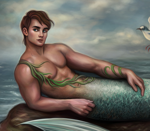  New #Merman arwork for #Mermay. I based him on a character from one of the old early 2000s Barbie m