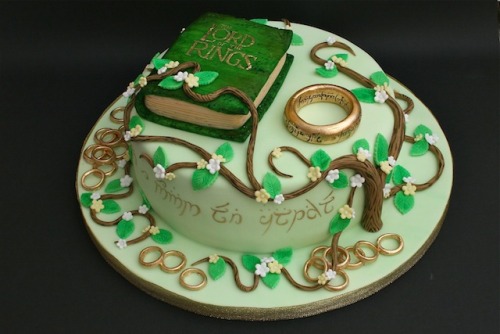Literature-themed birthday cakes.