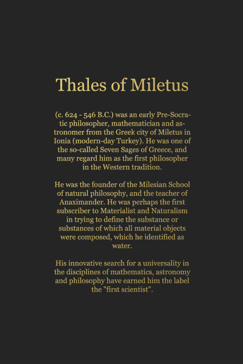 fyp-philosophy:Thales of Miletus (c. 624 - 546 B.C.)