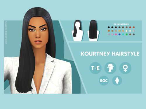 Kourtney, Adjoa, &amp; Lucy HairstyleMaxis Match HairstylesAvailable for Teens-Elders24 EA swatchesH