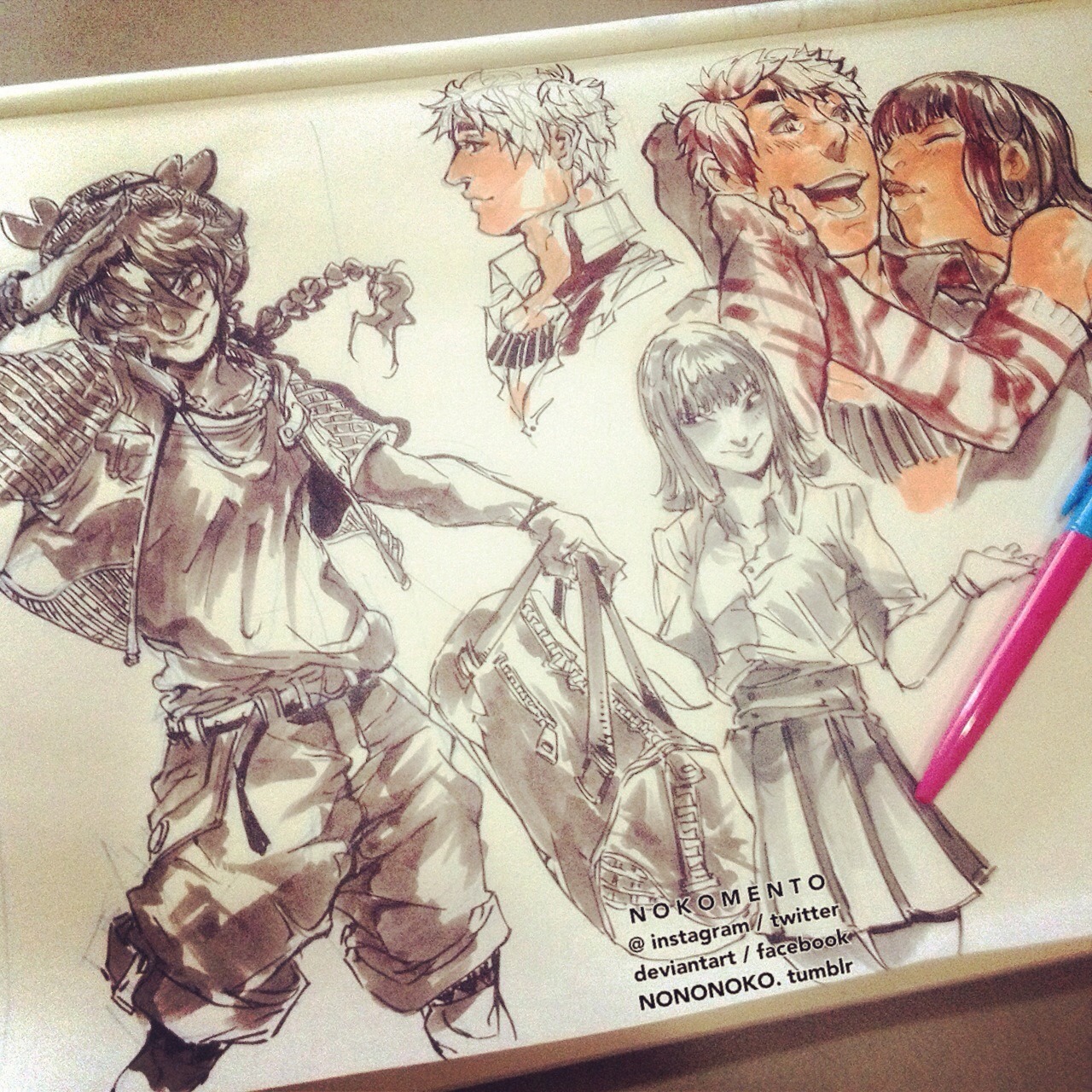 nononoko:  Top 4 pics are Bodie, Dare and Mo (I drew this on his bday and pocky day