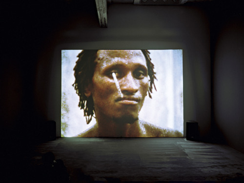raveneuse:Steve McQueen, Installation view of Caribs’ Leap / Western Deep, 2002.