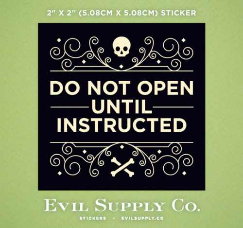 Do not open until instructed sticker ($1.25)Useful to seal envelopes containing instructions for cov