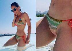 starprivate:  Olivia Munn does side pussy bikini  Olivia Munn showing her well shaved parts.