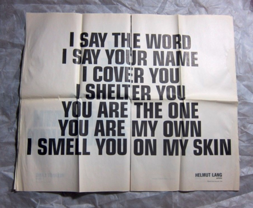 Jenny Holzer/Helmut Lang newspaper—2000 (from 