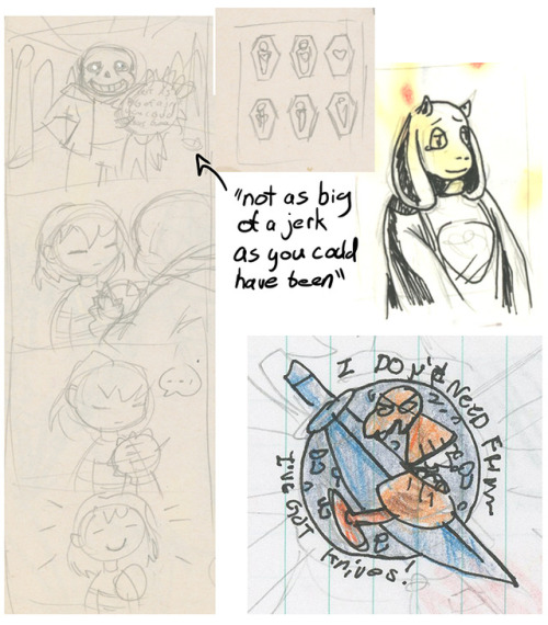 A collection of Undertale thumbnail sketches I’ll probably never get around to finishing.