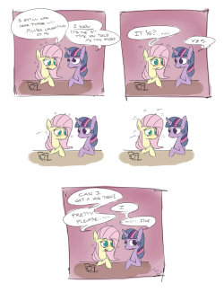 madame-fluttershy:  MLP FiM - Night Talk by ~Taco-slayer  D'aww, drunkyShy &lt;3