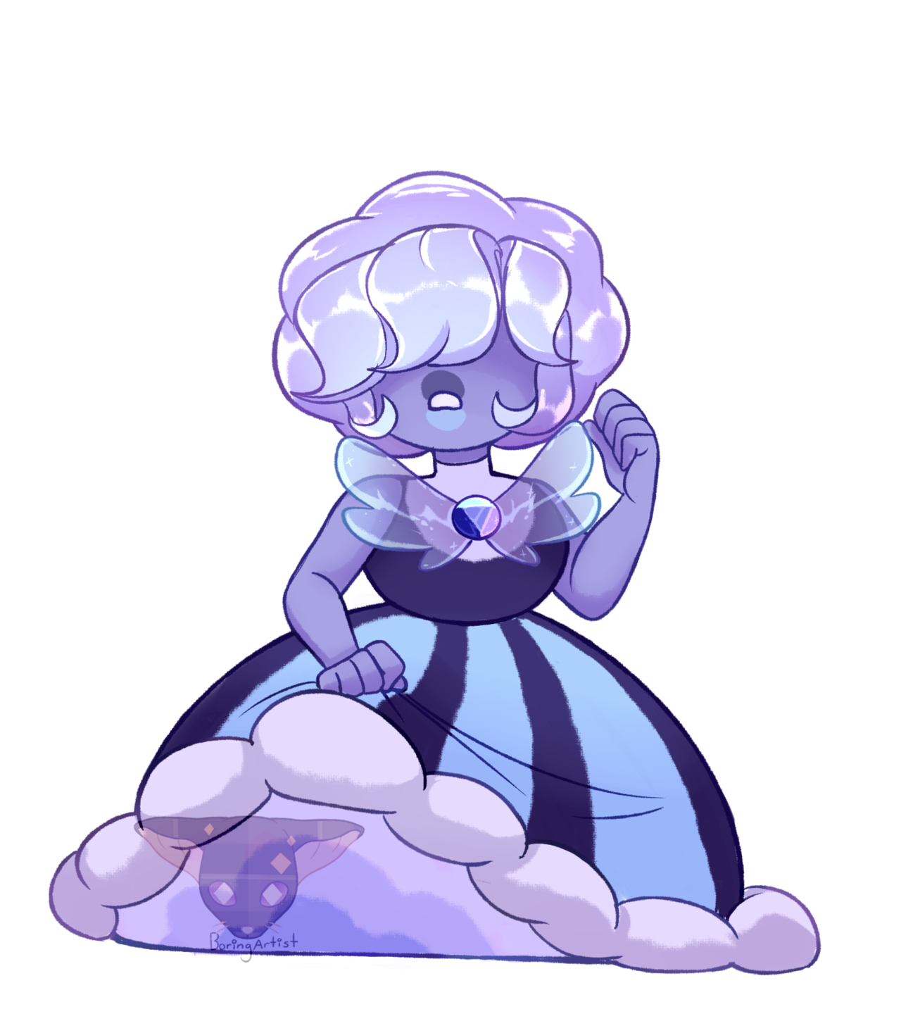 boringartist:  a new sapphire! shes based off a color changing sapphire! also i