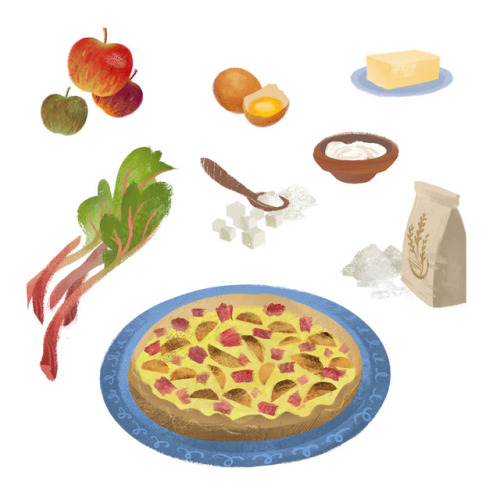 I painted food this week !Second one, rhubarb and apples pie ! in retrospect, should have added piec