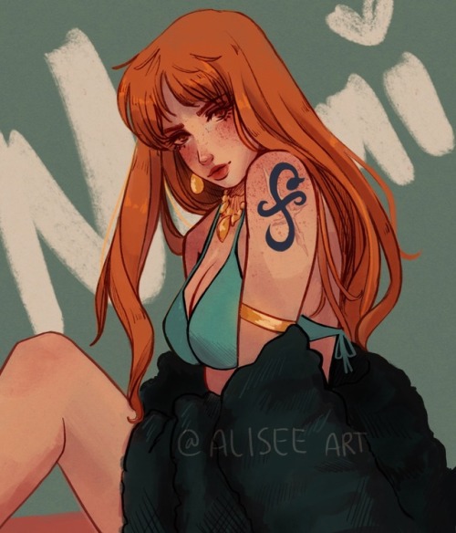 aliseeart: Nami-swan~ Jumping right into commissions but I had to get this out of my system first I 