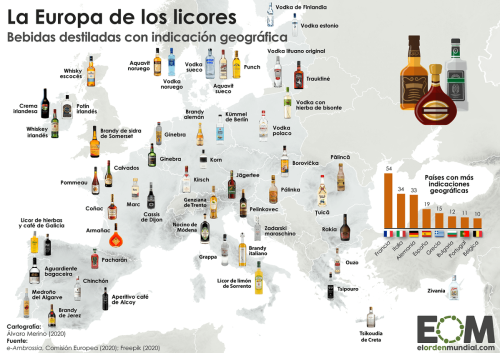 mapsontheweb:Up to 242 spirits are protected by the European Union. These include Scotch whiskey, Fr