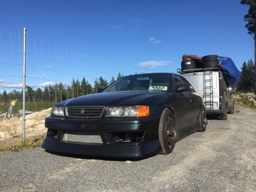 A JZX100 that made the 17hr trip from the UK to Gatebil Maaaad