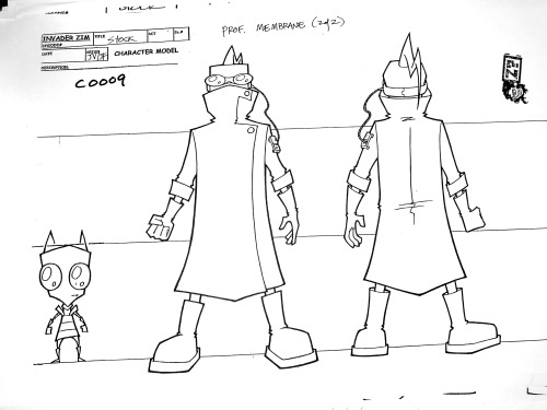 Invader Zim: Professor Membrane/ Ms. Bittersfrom season 1 official Model sheets. 