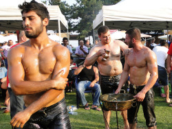 fuckyeahairyotter:  Turkish oil wrestling.