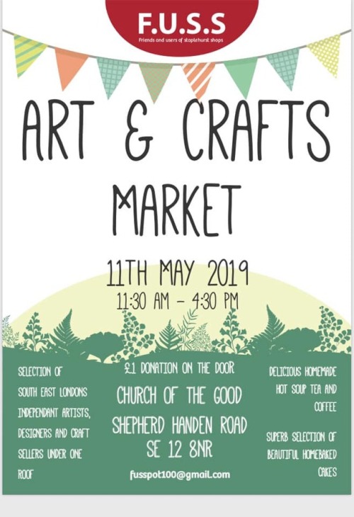 If you’re local to South East London be sure to come to next weekends craft fair at Church of the Go