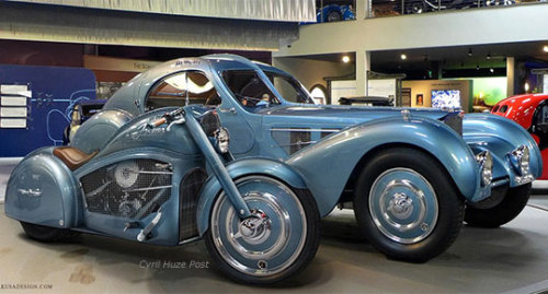 doyoulikevintage:  Concept Motorcycle Inspired By 1936 Bugatti 57SC Atlantic