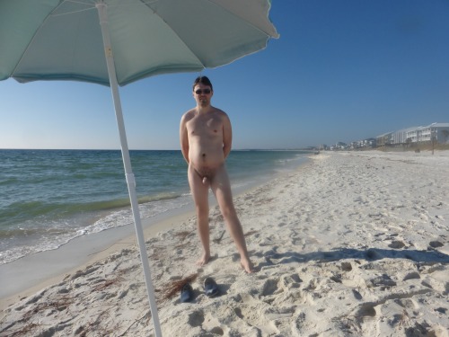 whiteboyinpublic:Naked on a beach near Panama City Florida. On a Sunday in December there was hardly