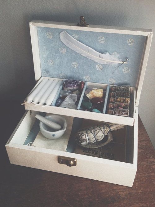 imawitchywitch:  Travel altar/shrine ideas! You can use an altoid box, a lunch bock, a wooden jewelr