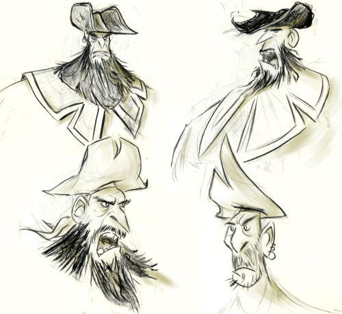 My entry for the Character design challenge, with some process. The theme was Pirate.