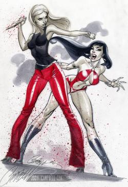 bear1na:  Buffy vs. Vampirella by J. Scott