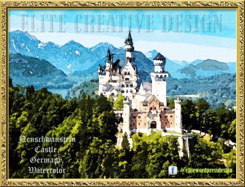 #Neuschwanstein Castle, #Germany, #watercolor #artwork #art_sharing #ukrart #ukraine #ukrainian Neuschwanstein