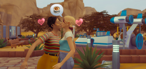 the thought bubbles in this game. flirting but a grave bubble. smooching but thinking about coffee, 