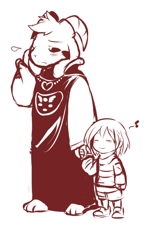 sketchit26:  some random undertale au. where adult Asriel is the one who found Frisk and the guardian of the Ruins