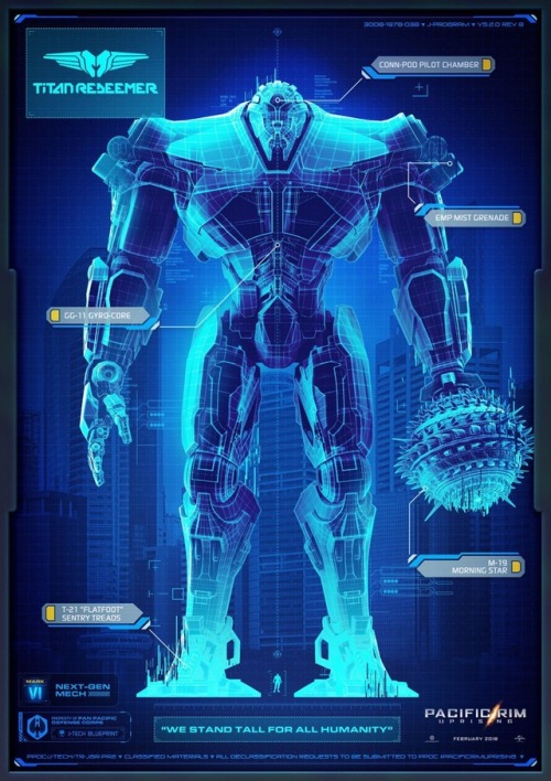 pacificrimthemovie: Pacific Rim: Uprising Titan Redeemer (Blueprint) Poster