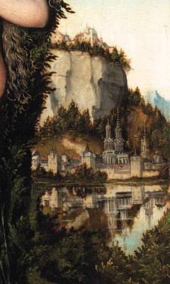 Renaissance-Art:  Lucas Cranach The Elder C. 1529 Venus Standing In A Landscape (Detail)