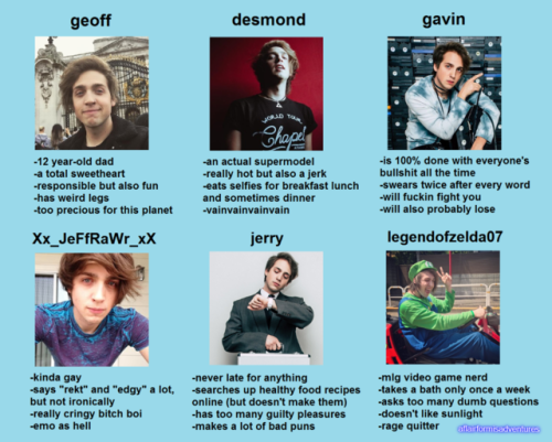 aflairformisadventures:i don’t know what the fuck i just made but uh,, tag yourself