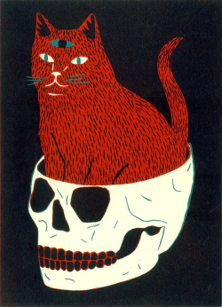 twenty1-grams:CAT & SKULL - Screen Print