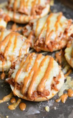 verticalfood:  Asiago BBQ Chicken Bagel Bites