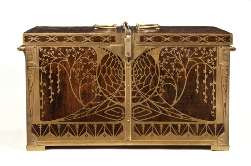 artnouveaustyle:  Various brass inlay designs made by the German company Erhard & Söhne, circa 1900′s. Photos from pinterest/various auction sites. 