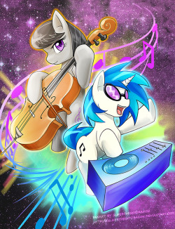 artbybronies:Octavia + DJ-Pon3 = Double BASS by slifertheskydragon★&lt;3