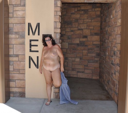 nakeddesert:  nakeddesert:  Rest stop on the drive to vegas  there is another entrance to this restroom on the other side of the building.  I just knew somebody was going to come walking out at anytime, but no such luck.