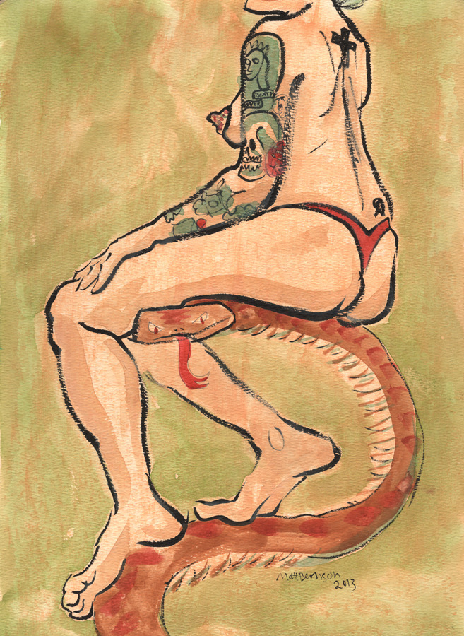 Allix Mortis drawn by Matt Bernson, ink &amp; watercolor on paper. I did these