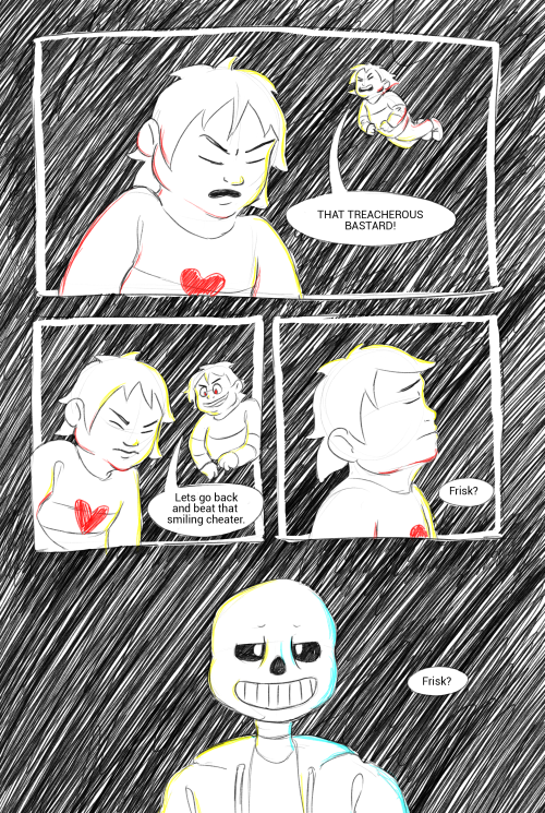 fractured-hearts-comic: [ID: A four-panel fan comic for Undertale. It has an entirely black backgrou