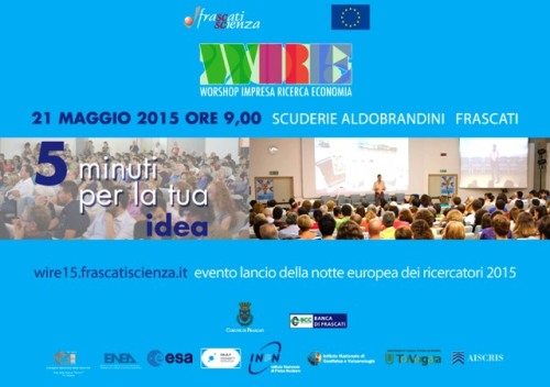 #FrascatiScienza vi invita a #Wire15: 5 minuti per la tua idea, l'evento lancio della Notte Eur