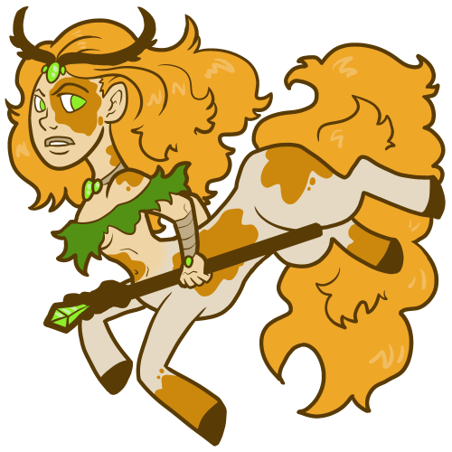 Daily drawing: centaur druid. I&rsquo;m thinking I might need to do these with heavier lines, ho