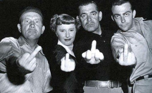 Lew Smith, Barbara Stanwyck, Clark Gable and Bill Hickman (1950)