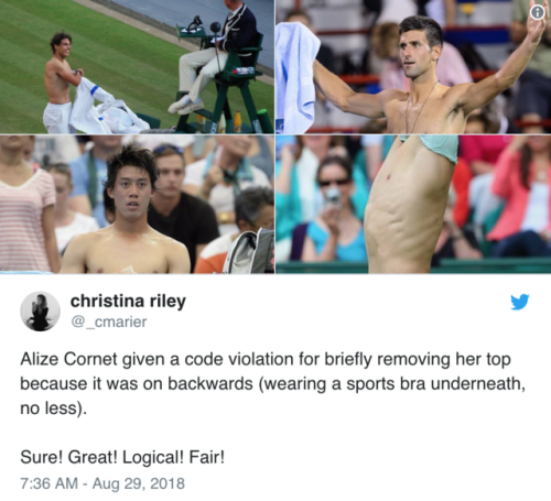 laughconfetti:buzzfeed:A French tennis player was slapped with a violation at the US Open on Tuesday
