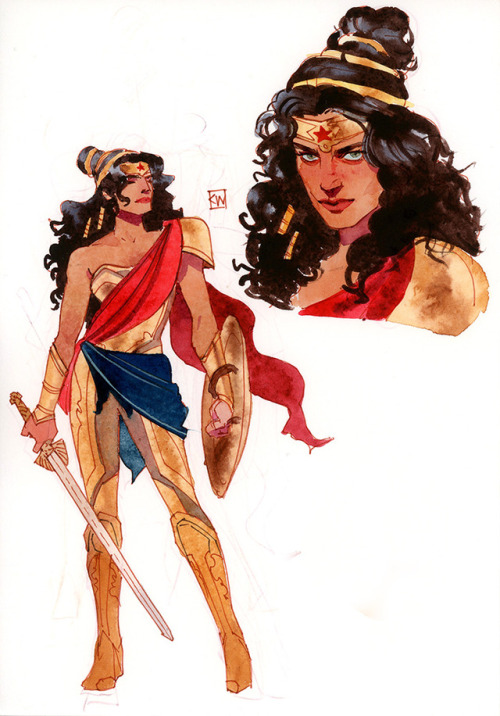 kevinwada:Wonder Woman design, 2018Loved her all-golden armor from Kingdom Come so I kinda jumped of